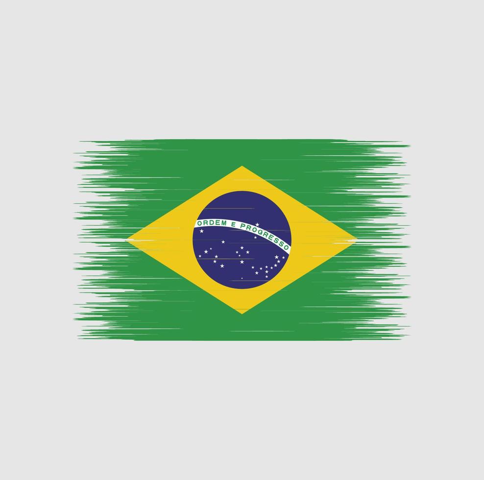 Brasiliens flagga penseldrag, nationell flagga vektor