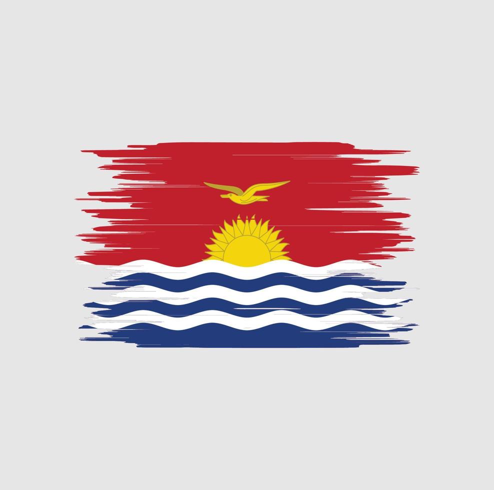 Pinselstrich mit kiribati-Flagge, Nationalflagge vektor