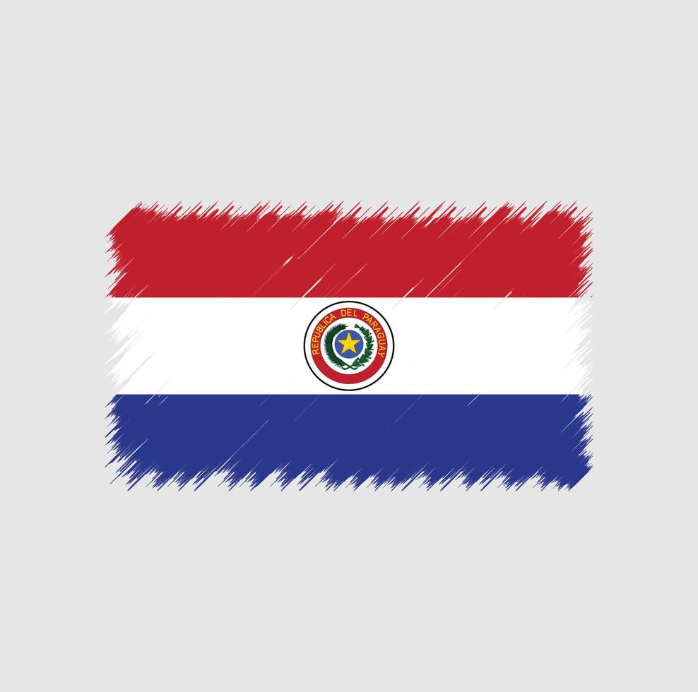 Pinselstrich mit paraguayischer Flagge vektor