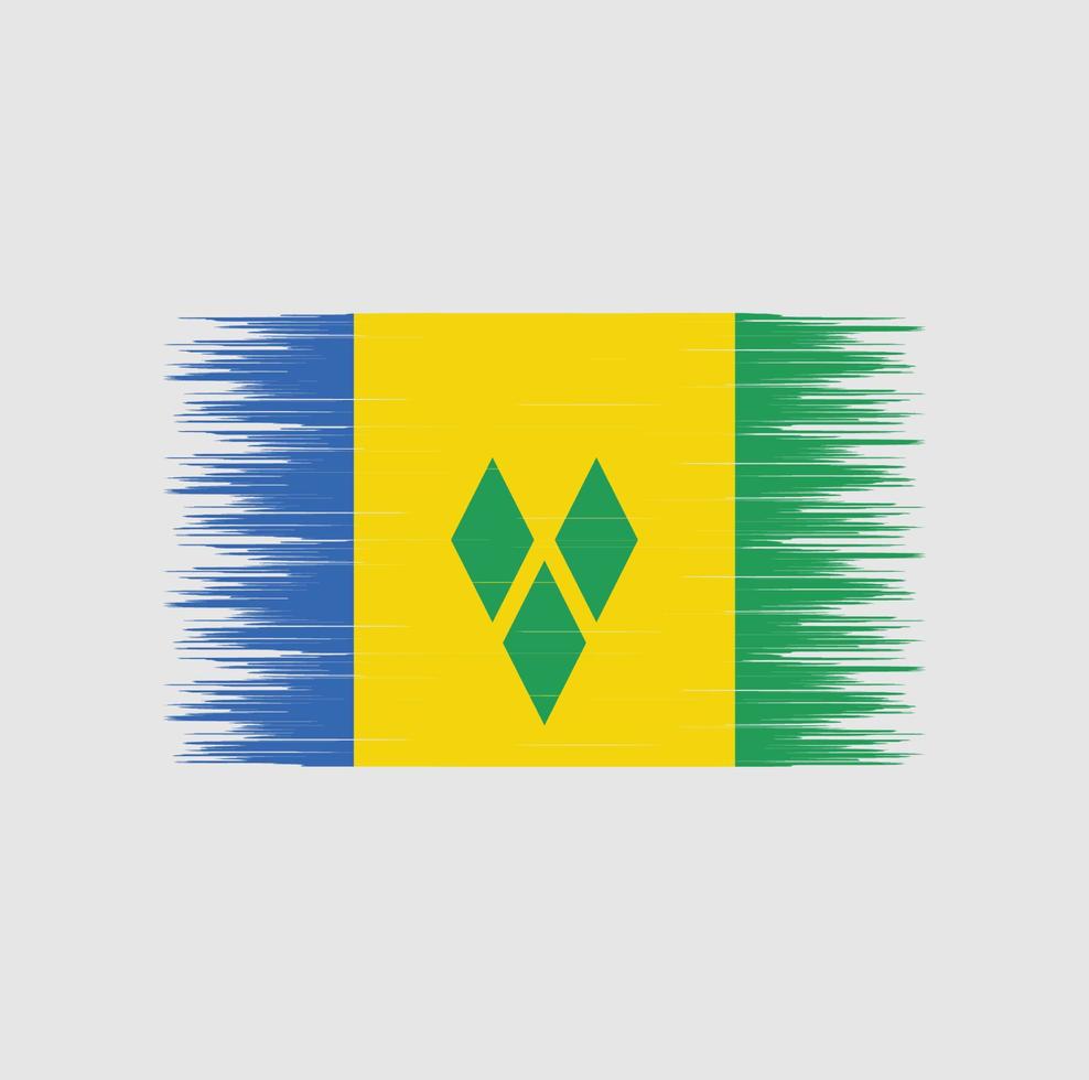 saint vincent och grenadinernas flagga penseldrag, nationalflagga vektor