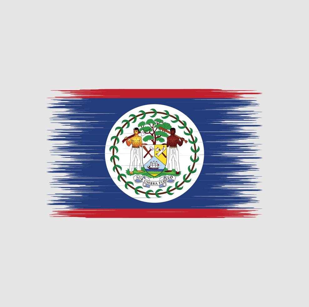 belize flagga penseldrag, nationalflagga vektor