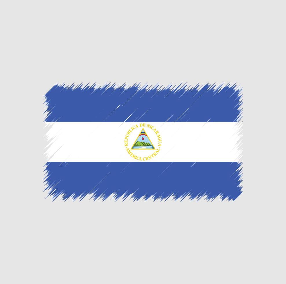 Pinselstrich mit Nicaragua-Flagge vektor