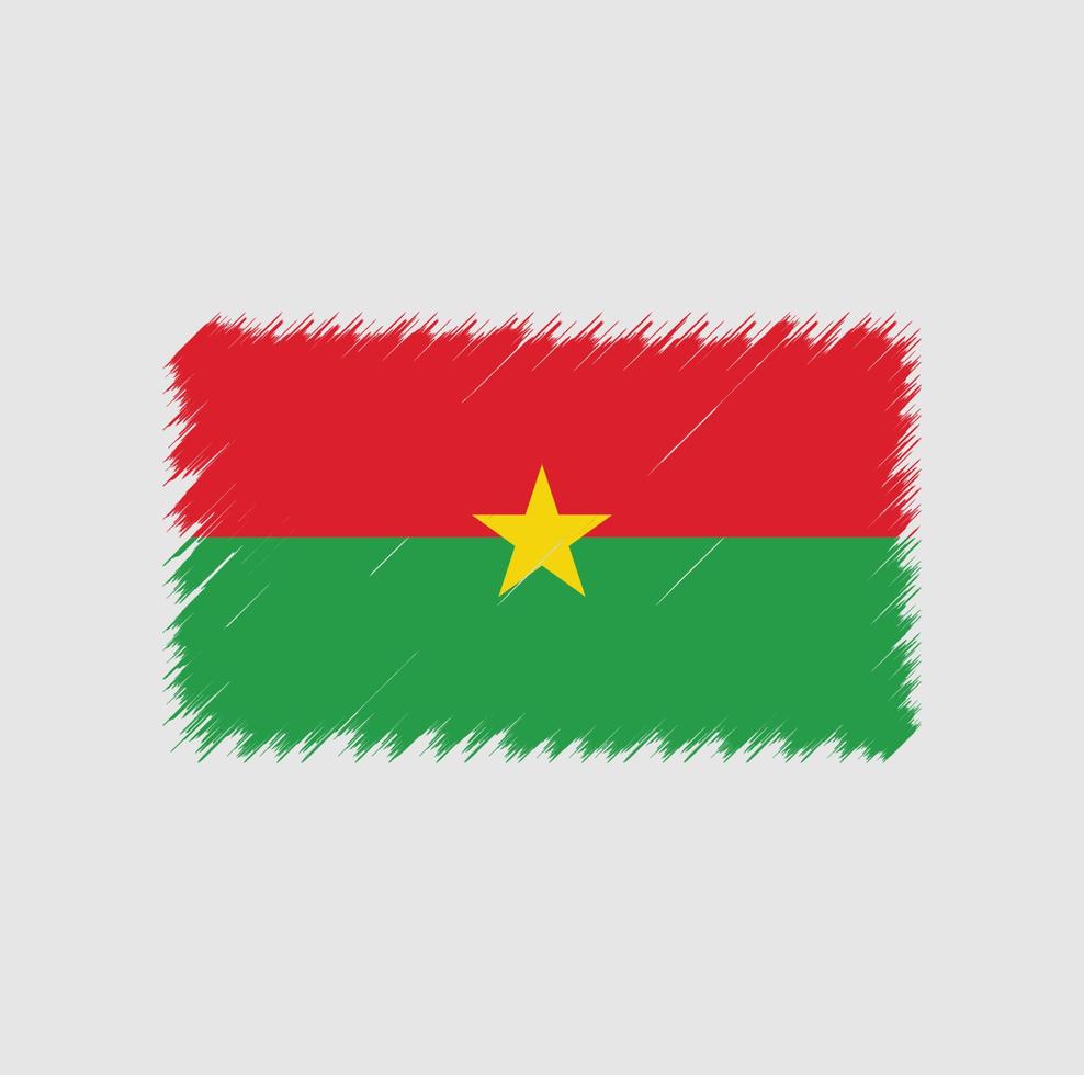 burkina faso flagga penseldrag vektor