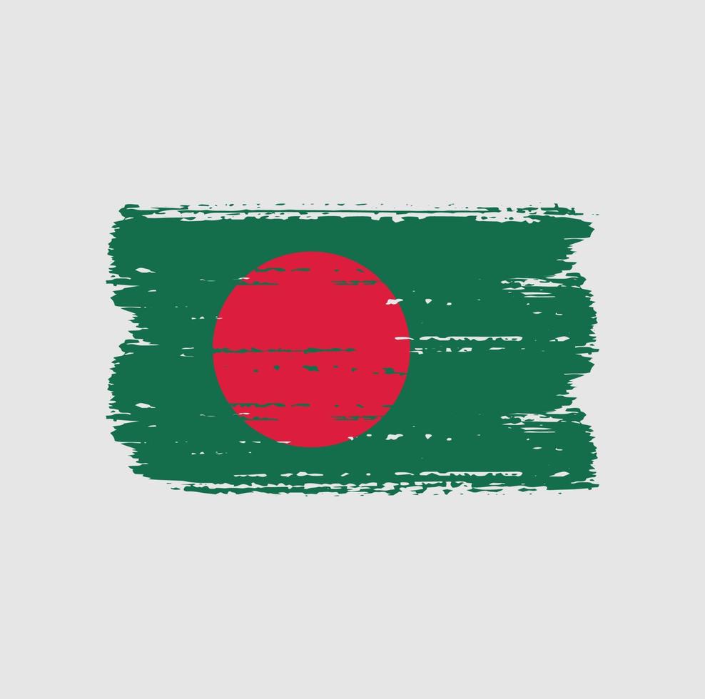 flagga Bangladesh med borste stil vektor