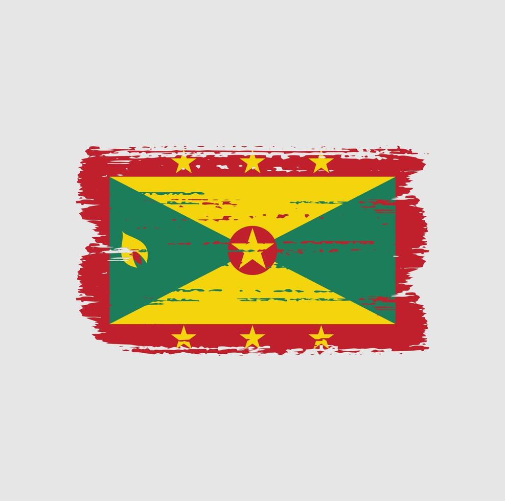 grenada flagga med borste stil vektor