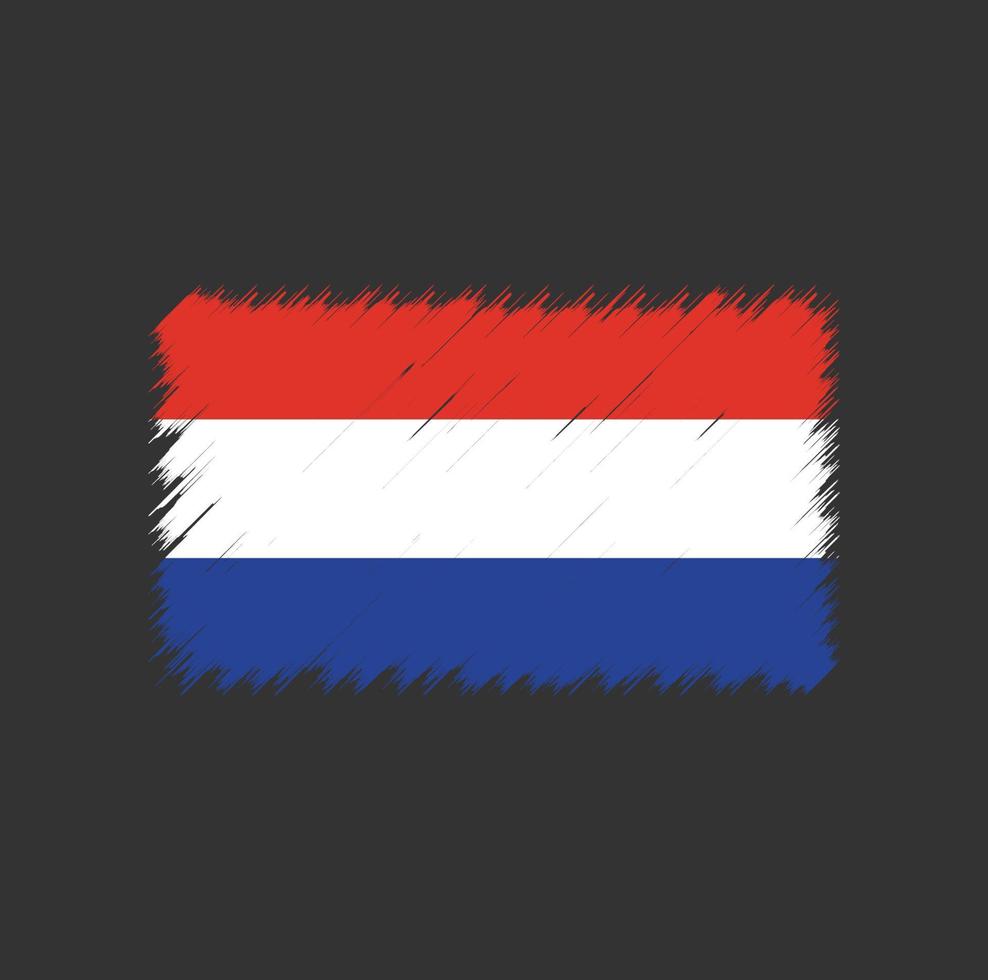 Pinselstrich mit niederländischer Flagge vektor