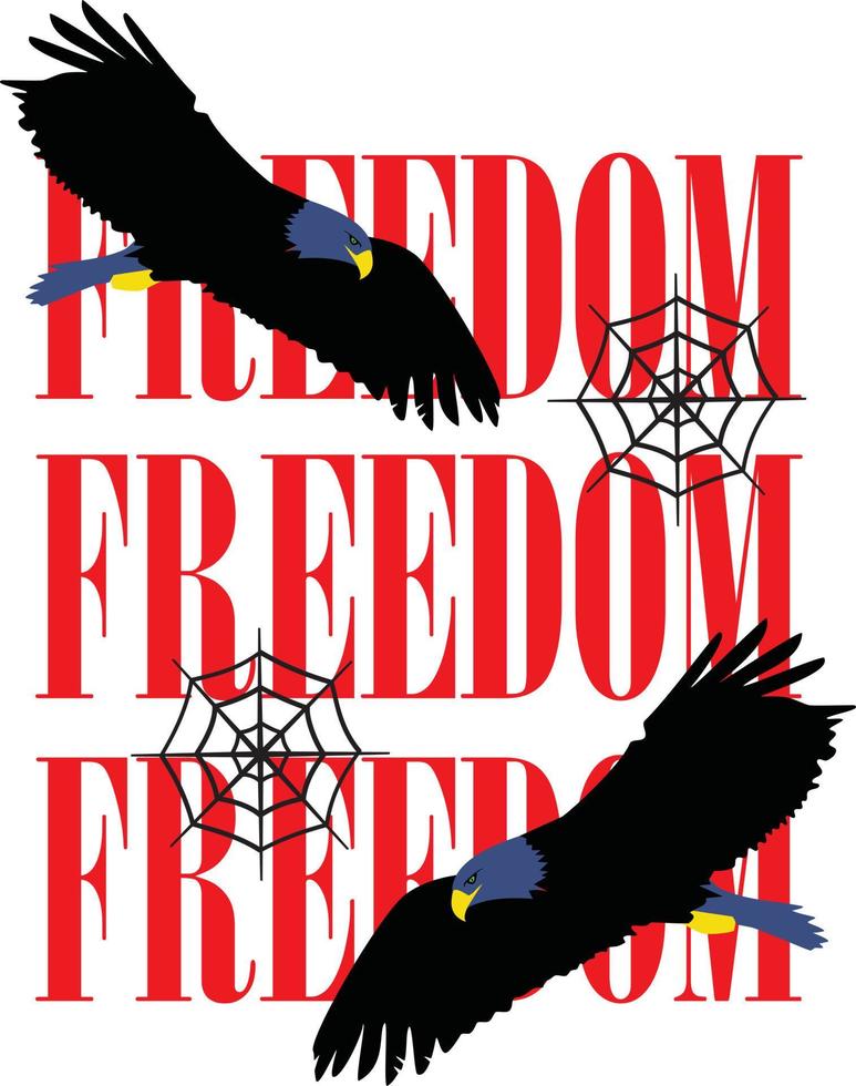 freedom eagle t-shirt redo att tryckas vektor