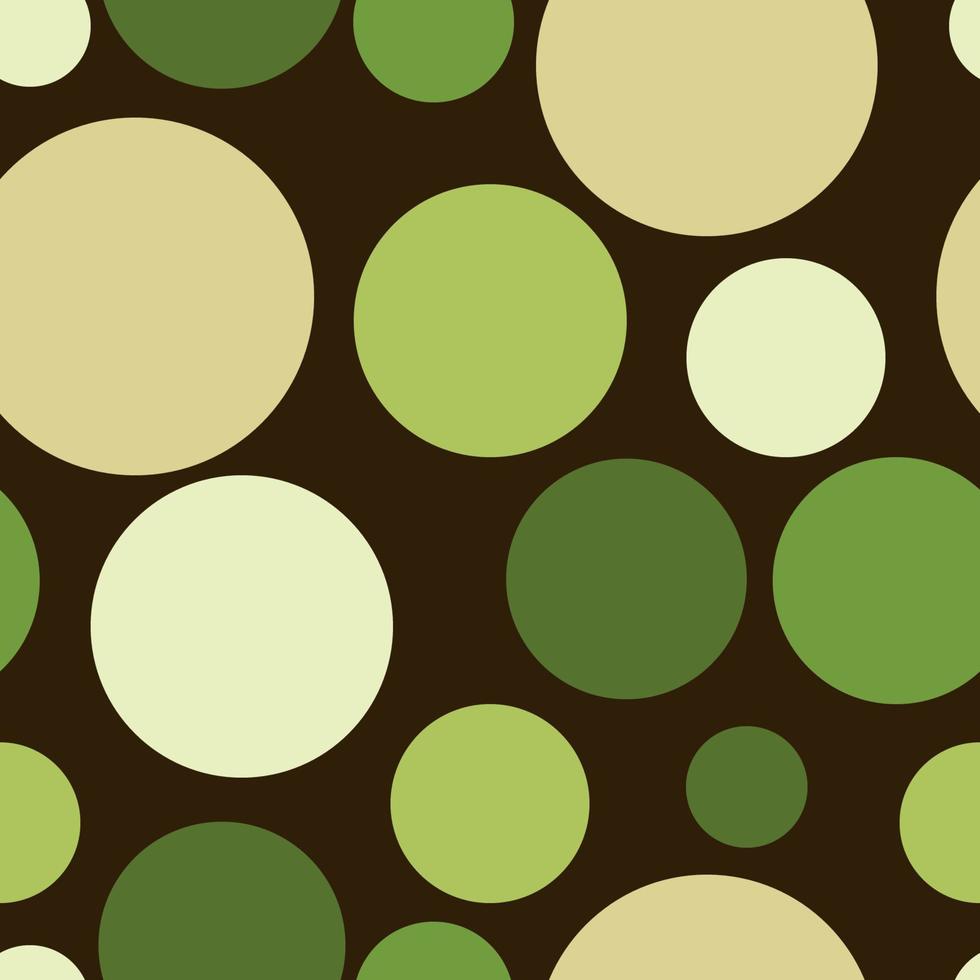 vektor seamless pattern.festive, glad polka dot bakgrund. ojämn struktur för inslagning, tapeter, textil. gula, beige, gröna, bruna rundor.