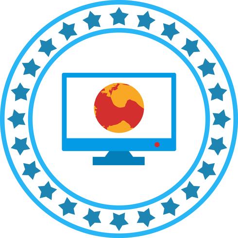 Vektor Globe Internet Web Online Monitor Ikon