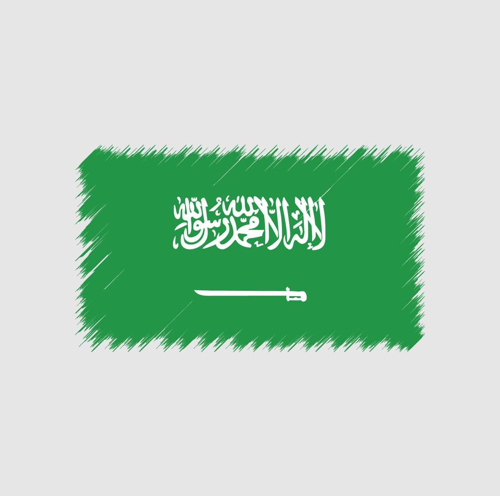 Pinselstrich mit saudi-arabischer Flagge vektor