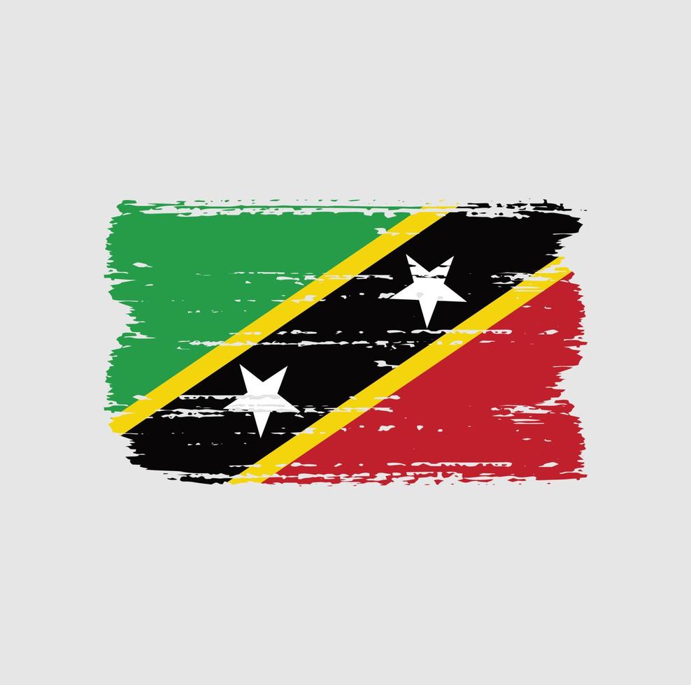 flagga av saint kitts och nevis med borste stil vektor