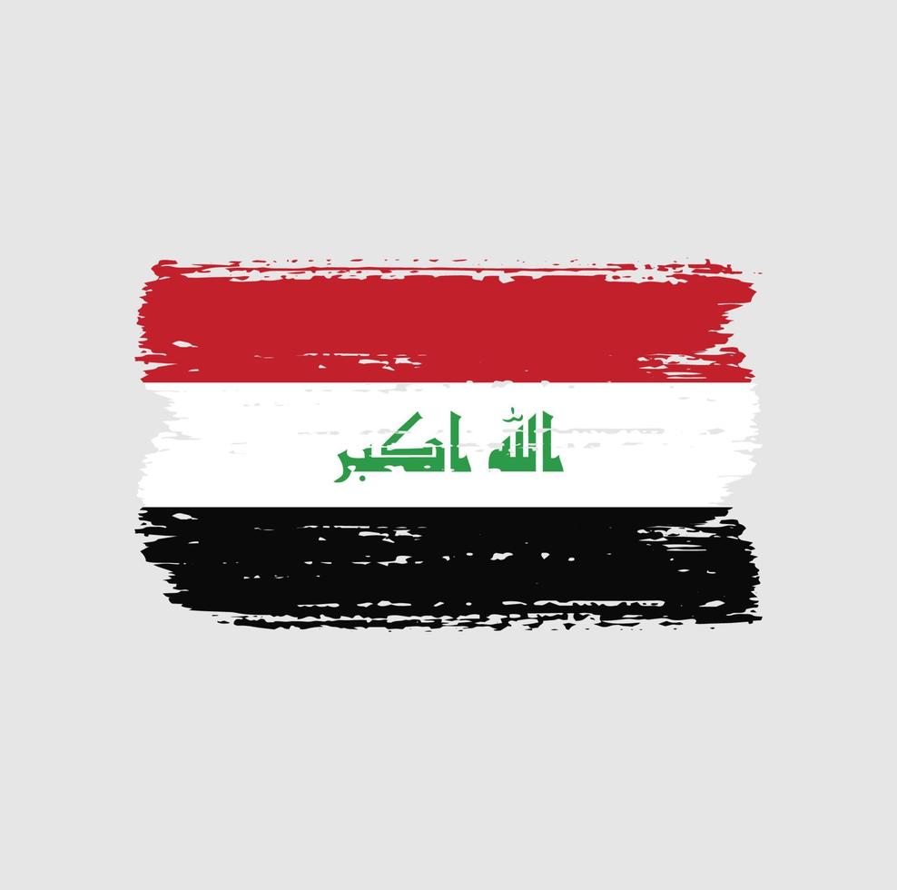Iraks flagga med borste stil vektor