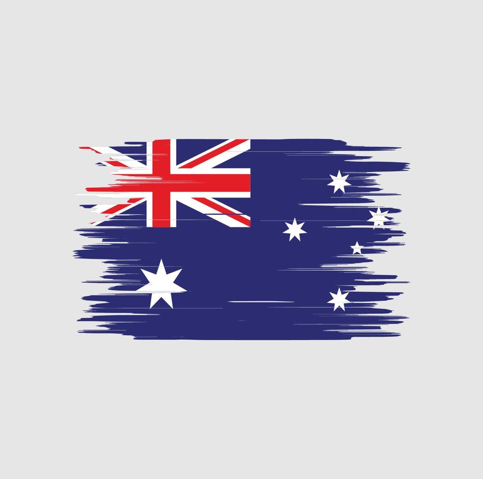 Pinselstrich mit australischer Flagge, Nationalflagge vektor