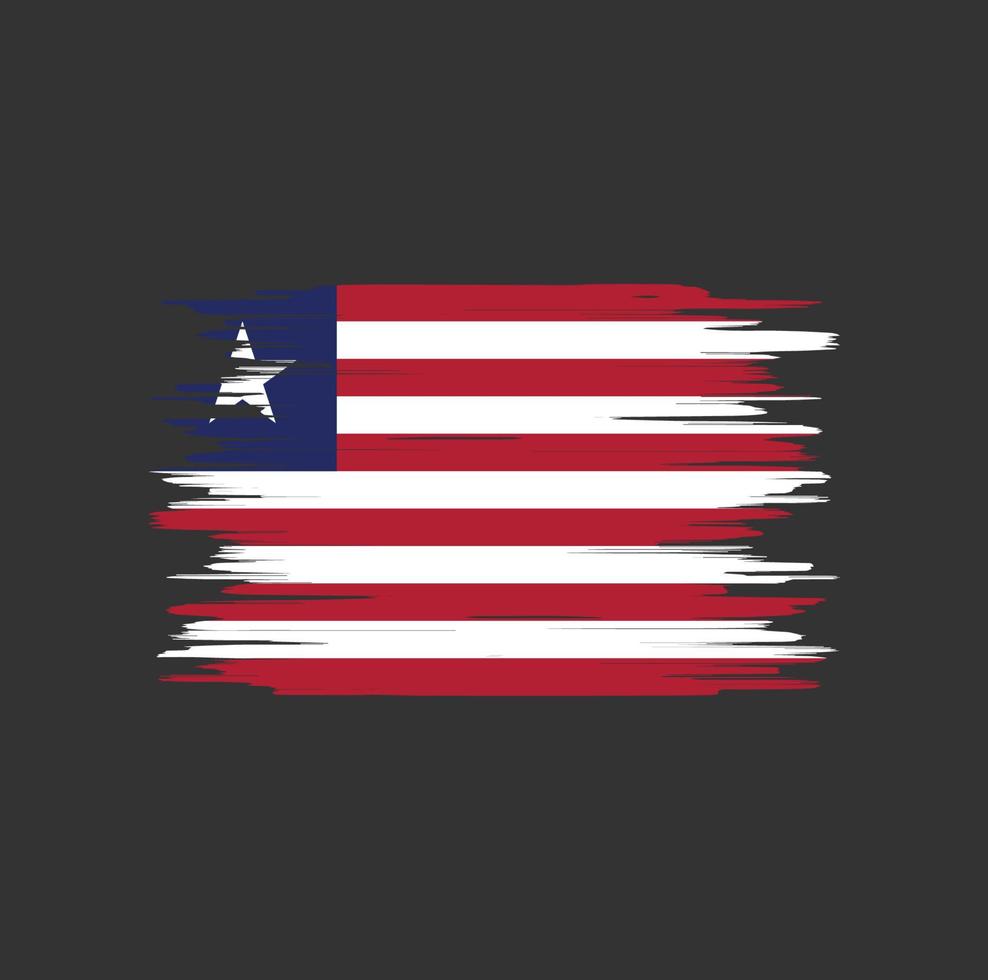 liberia flagga penseldrag, nationalflagga vektor