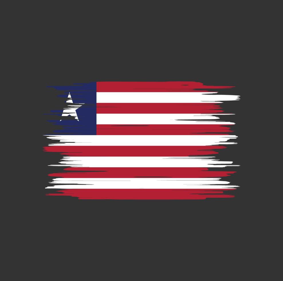 Pinselstrich mit Liberia-Flagge, Nationalflagge vektor