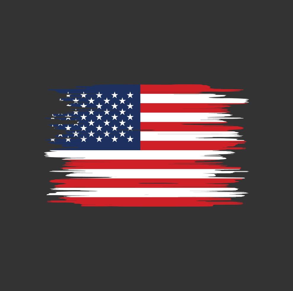 Pinselstrich der amerikanischen Flagge, Nationalflagge vektor