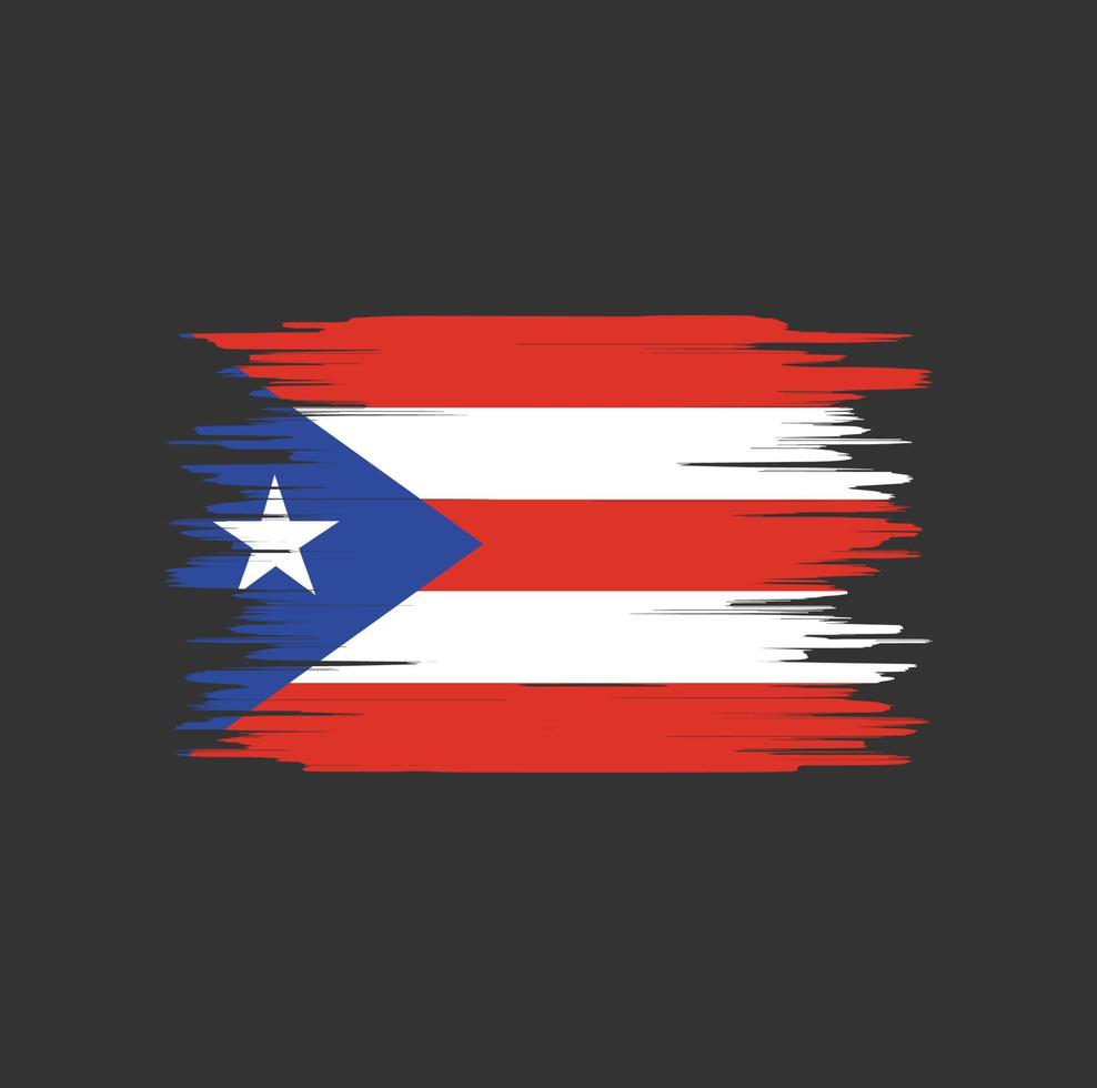 puerto rico flagga penseldrag, nationell flagga vektor