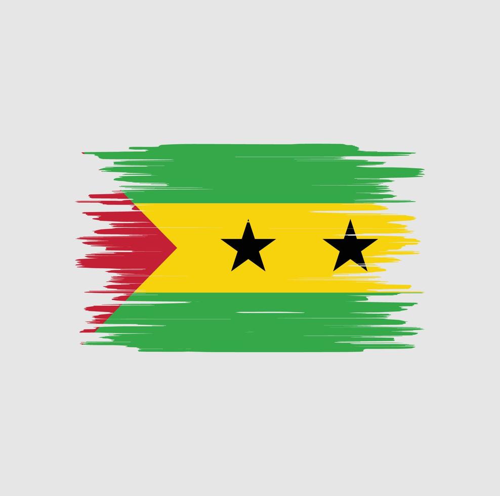 Pinselstrich der Flagge von Sao Tome und Principe, Nationalflagge vektor