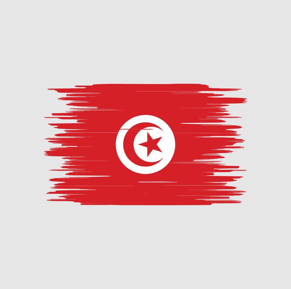 tunisien flagga penseldrag, nationell flagga vektor