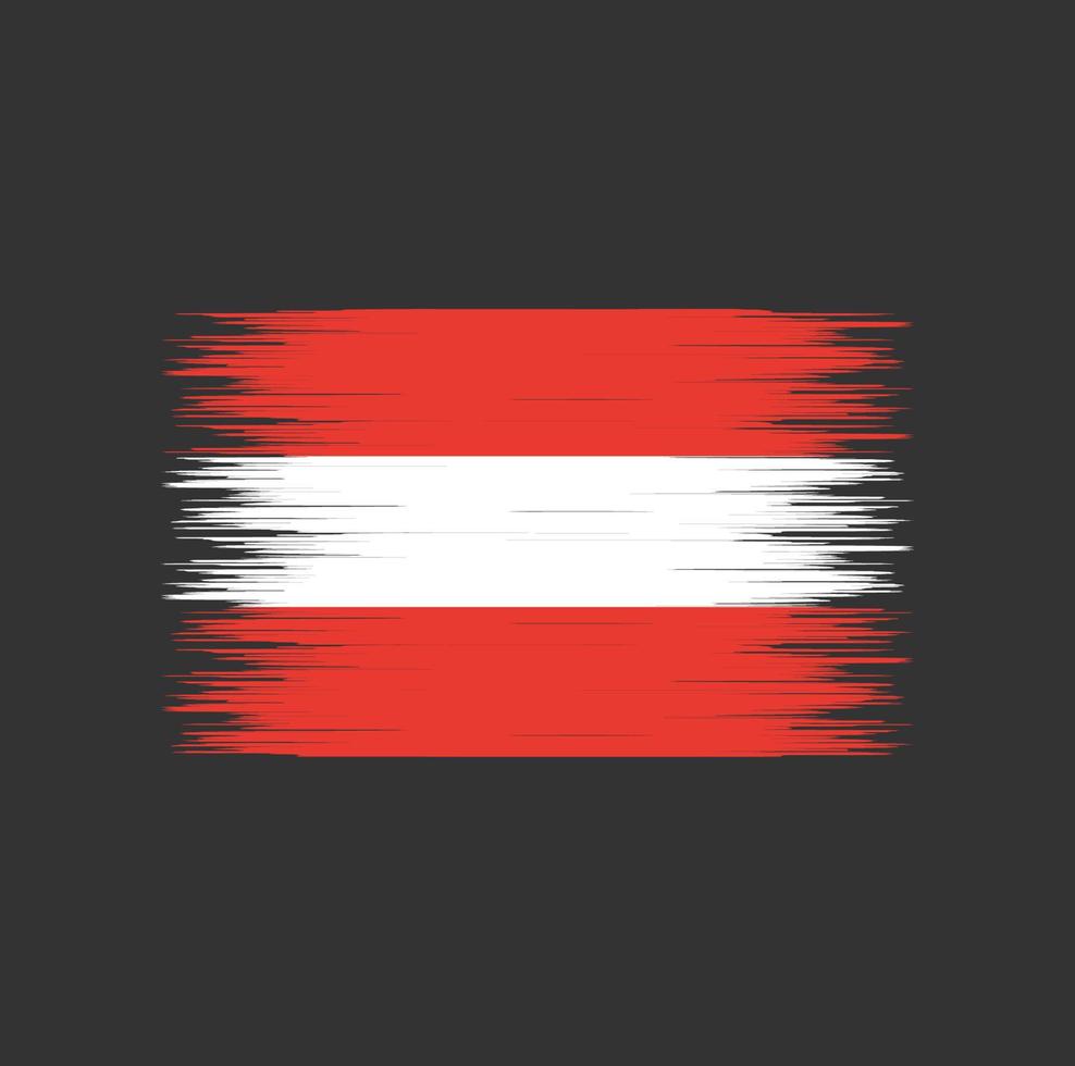 Pinselstrich mit österreichischer Flagge, Nationalflagge vektor