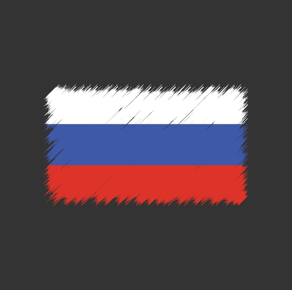 russland flagge pinselstrich vektor