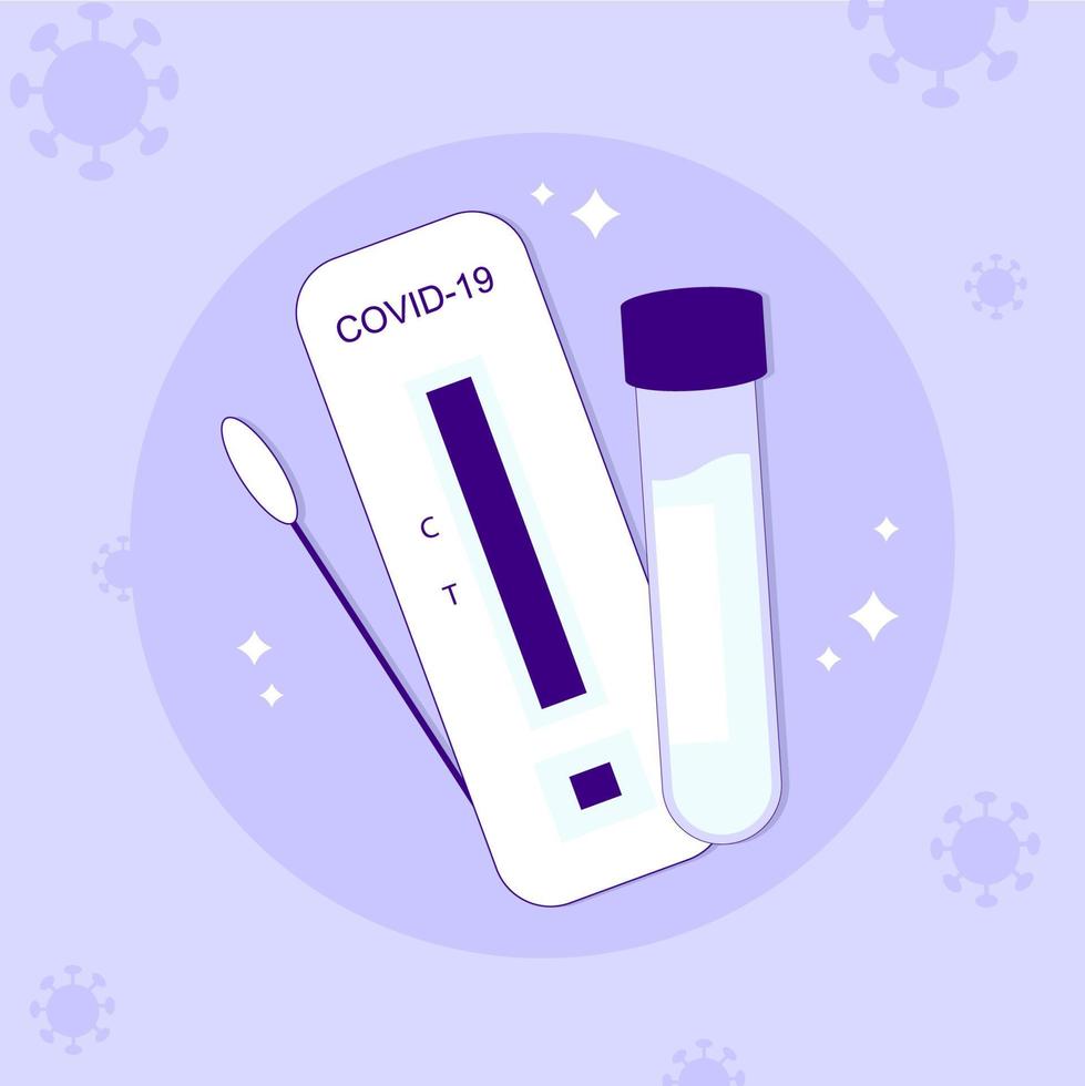 illustration antigen test kit vektor