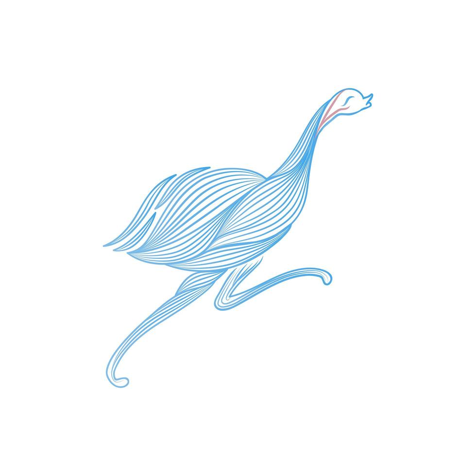 emu fågelljus och mild vektor för logotypdesign.
