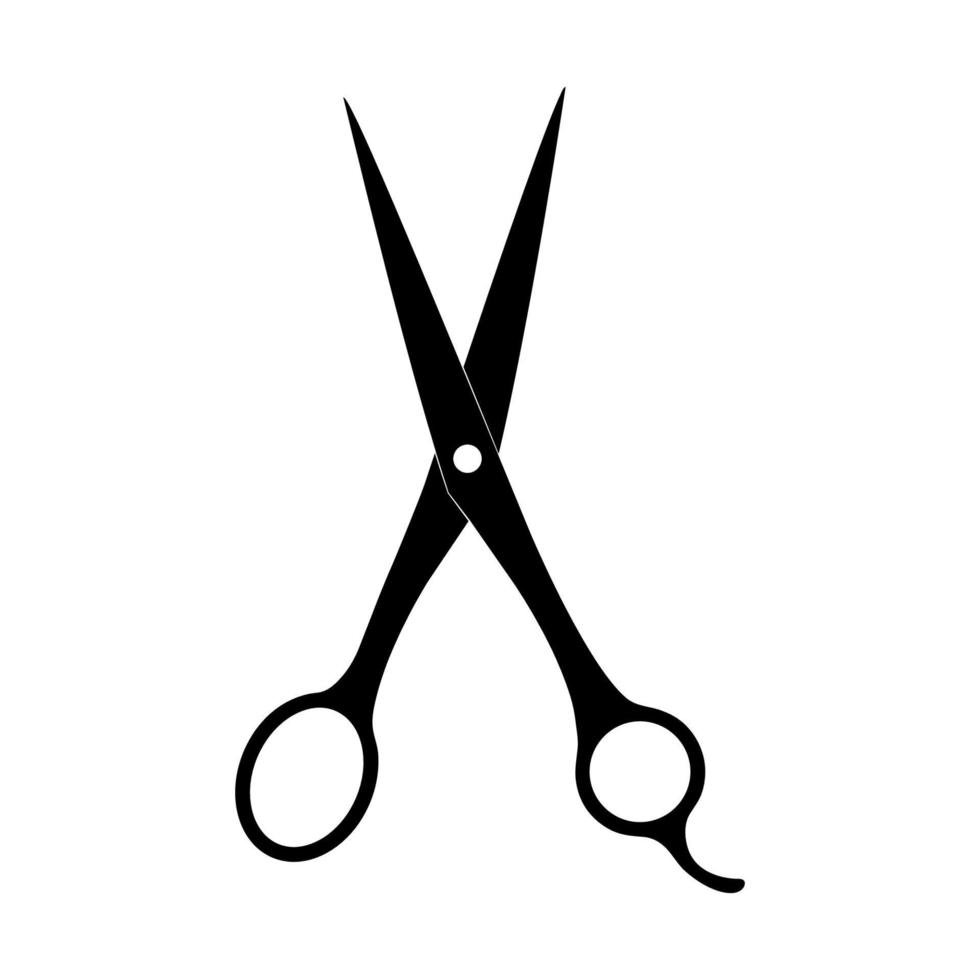 sax för att klippa hår siluett. frisör eller frisörsalong symbol. vektor