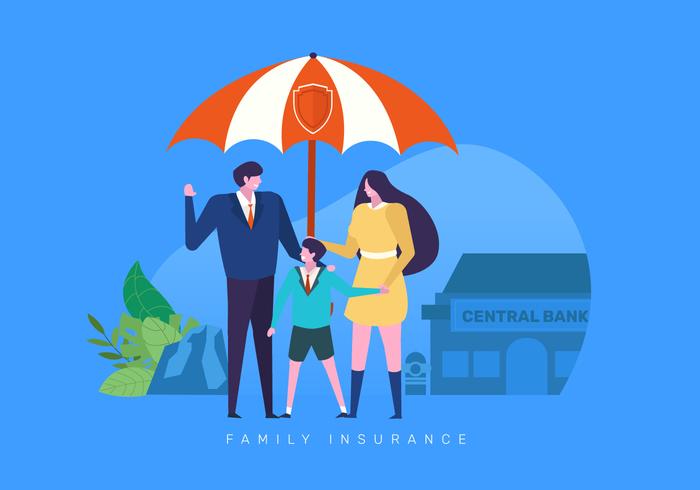 familjefinansieringsförsäkring illustration vektor