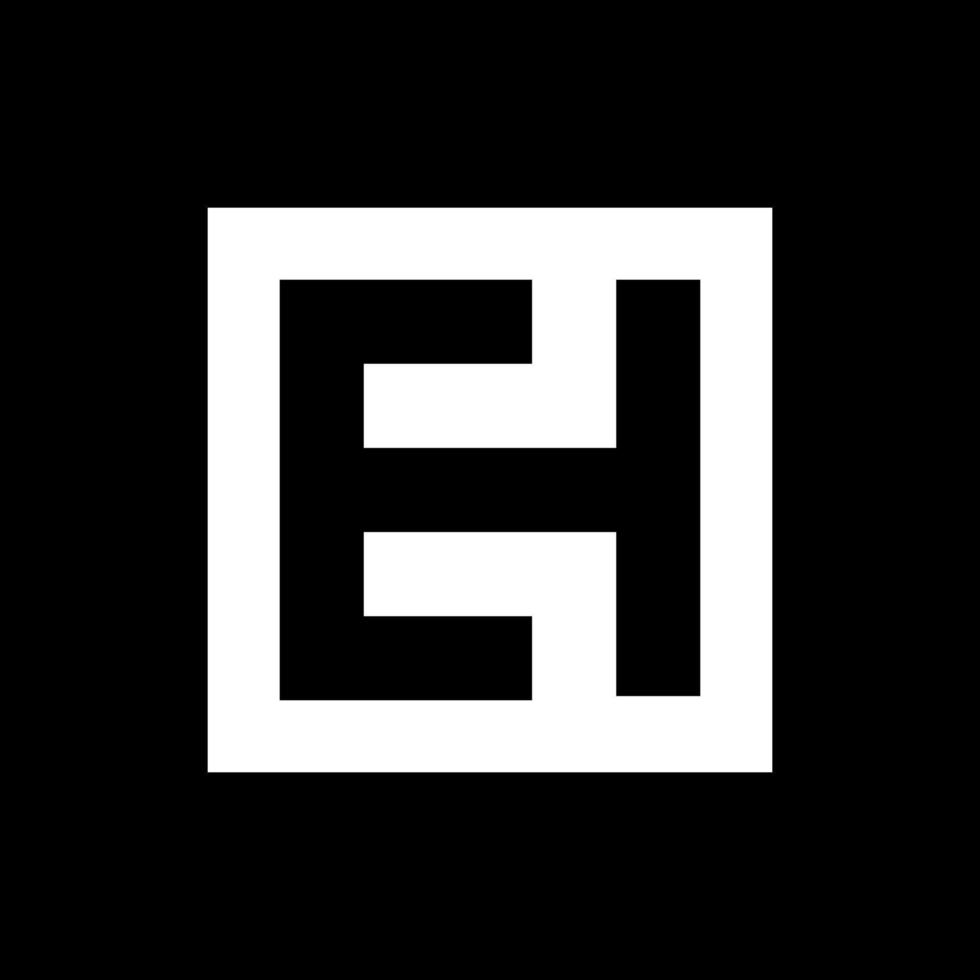 abstrakt platt eh monogram symbol tech modern vektor