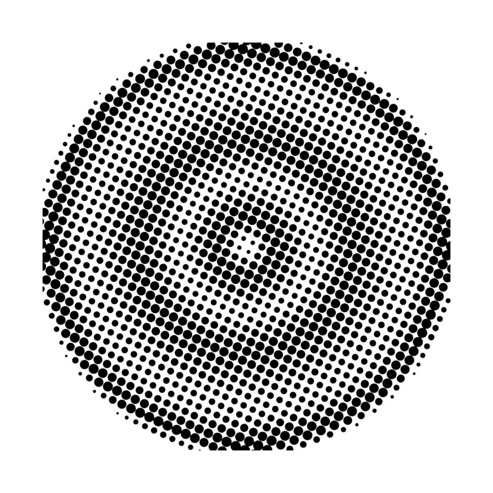 halvtons runda element isolerad på vit bakgrund. radiell koncentrisk cirkel. vektor
