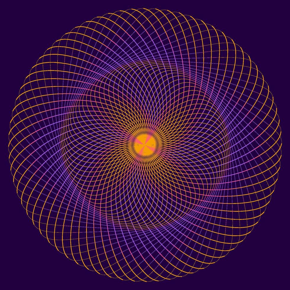 abstrakte lineare runde Rosette lokalisiert auf weißem Hintergrund. dünnes Linienlogo. Geometrische Figur. vektor