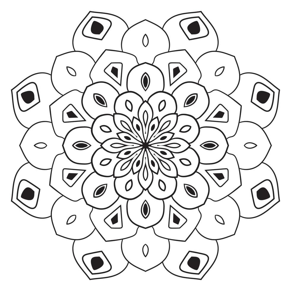 söt mandala. dekorativa runda doodle blomma isolerad på vit bakgrund. geometrisk dekorativ prydnad i etnisk orientalisk stil. vektor