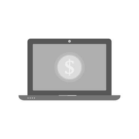 Vektor bärbar dator pengar ikon