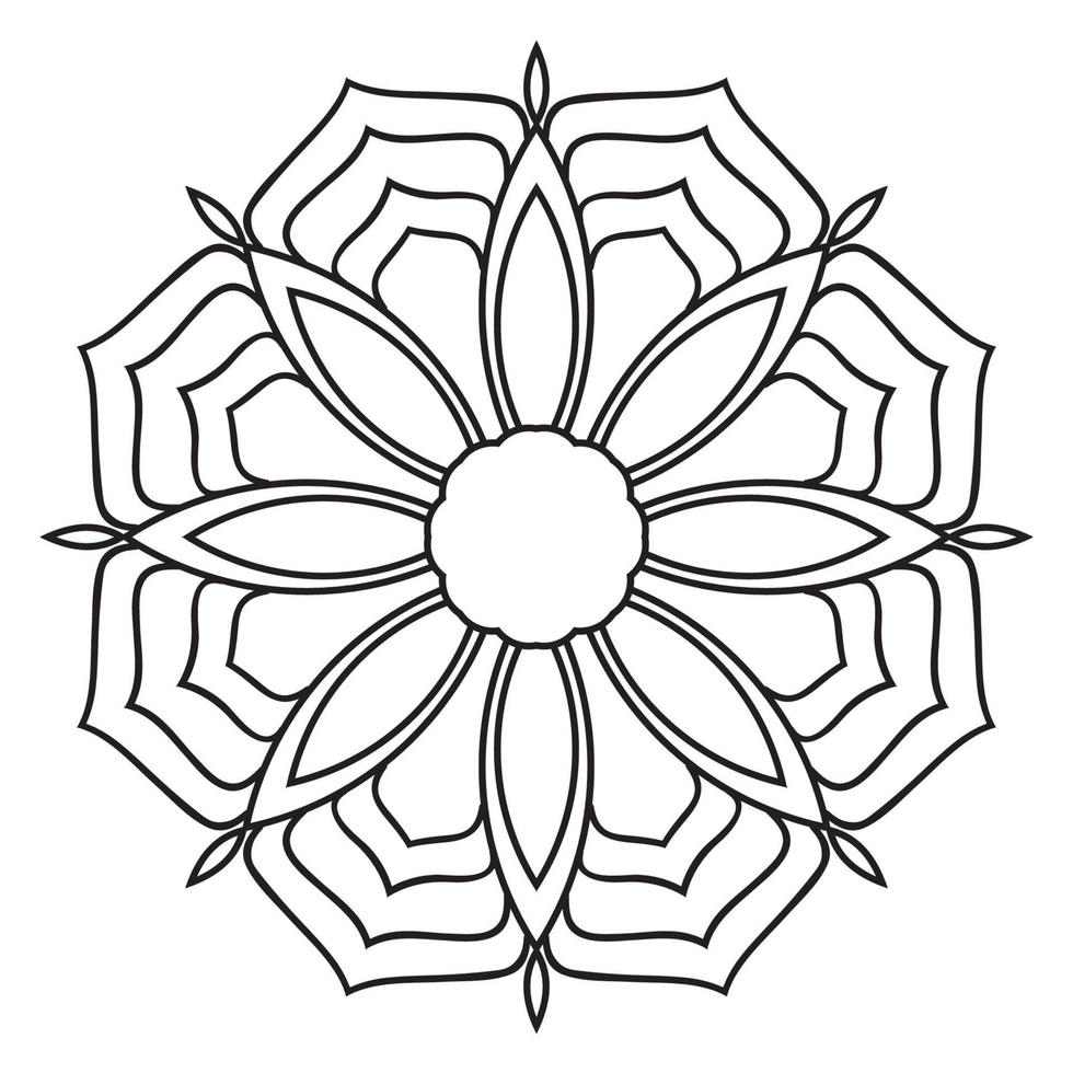 söt mandala. dekorativa runda doodle blomma isolerad på vit bakgrund. geometrisk dekorativ prydnad i etnisk orientalisk stil. vektor