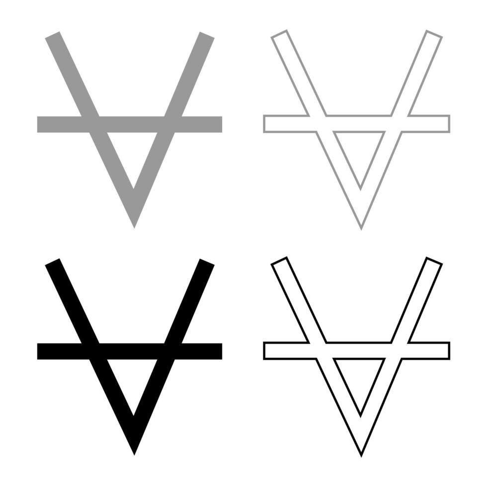 bull sumbol ikonuppsättning grå svart färg vektor