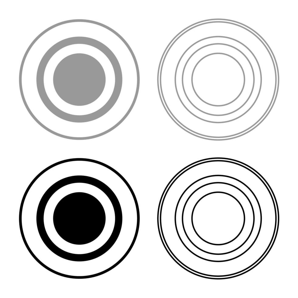 radiosignalsymbol anslut ikonuppsättning grå svart färg vektor
