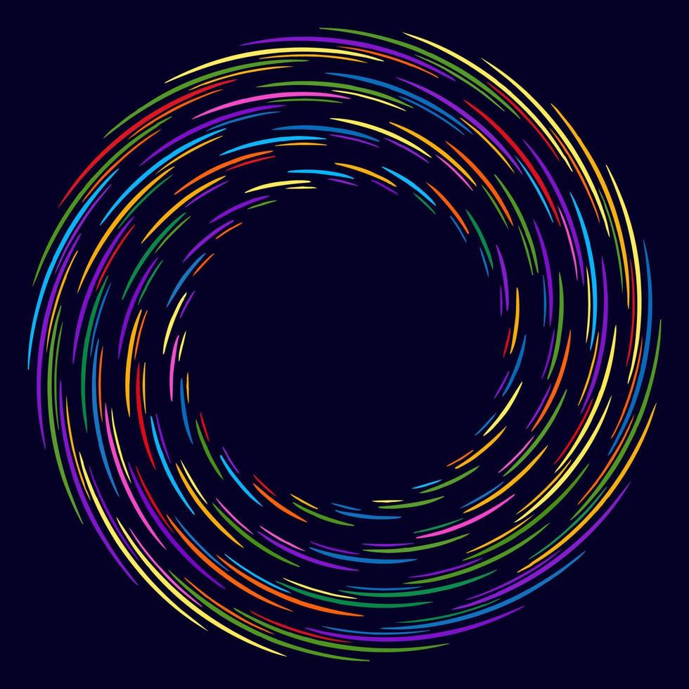 gepunktet, punkte, flecken abstrakter konzentrischer kreisrahmen. spirale, strudel, wirbelelement. kreisförmige und radiale Linien Spirale, Helix. segmentierter Kreis mit Drehung. strahlende Bogenlinien. Cochlea, Wirbel vektor