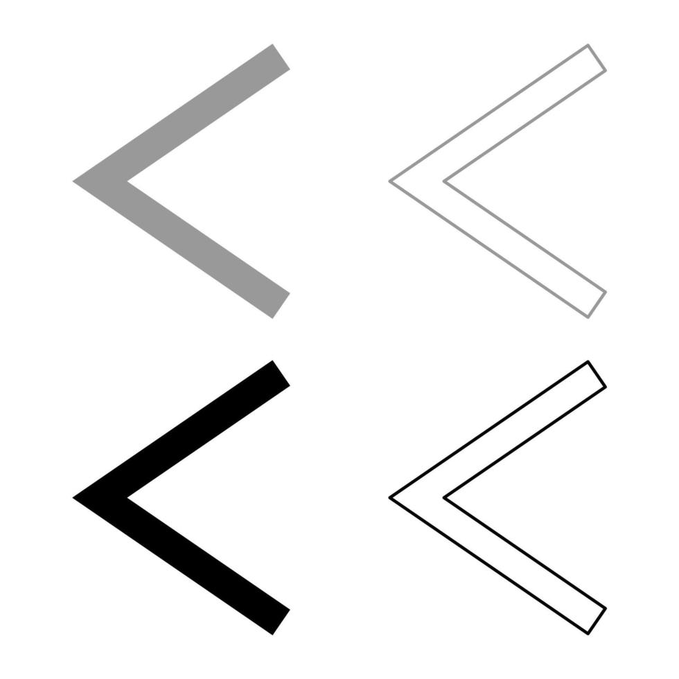 kenaz rune kanu symbol magsår ficklampa ikonuppsättning grå svart färg illustration kontur platt stil enkel bild vektor