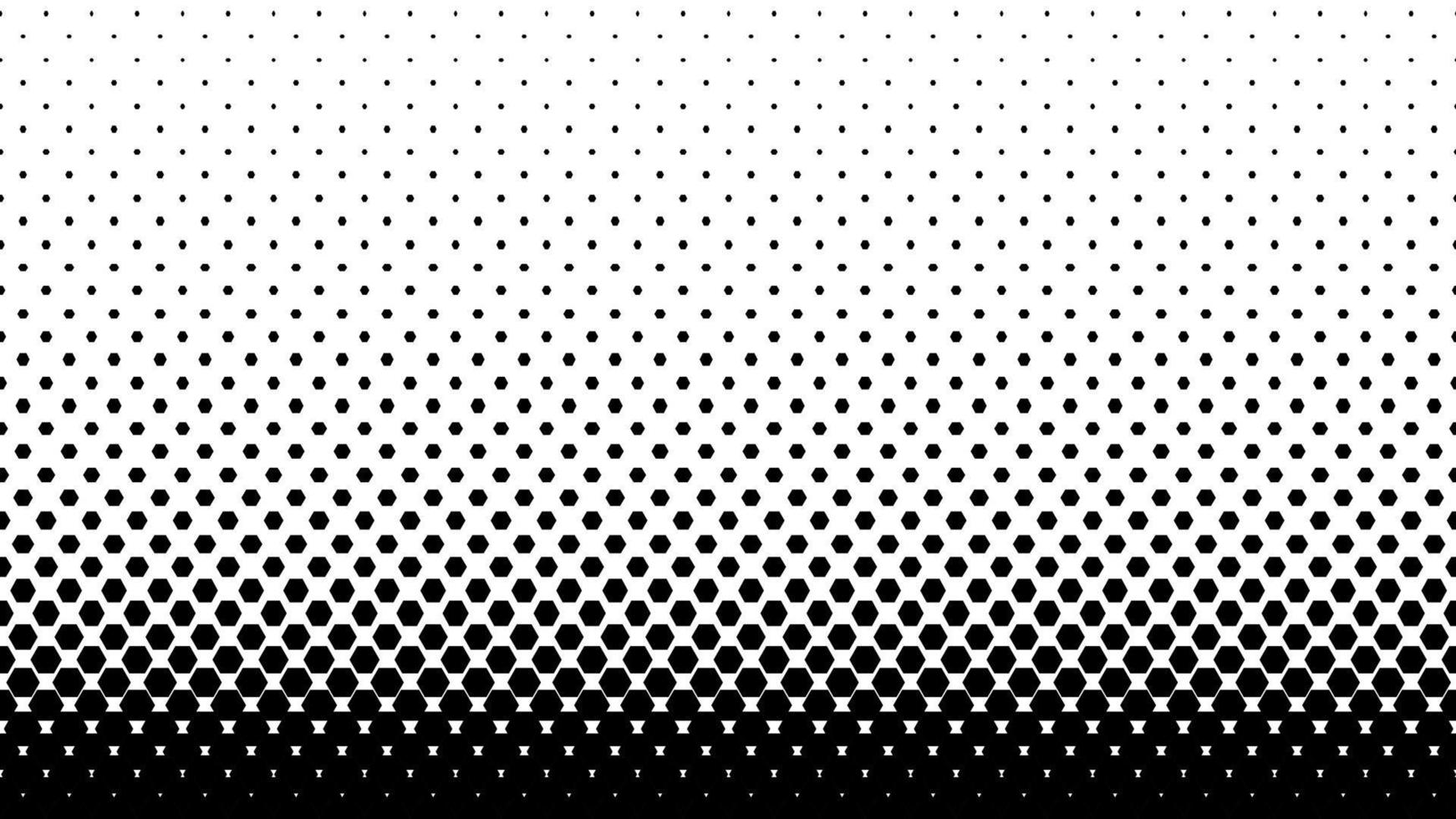 svart och vit halvton geometrisk bakgrund med hexagoner. vektor