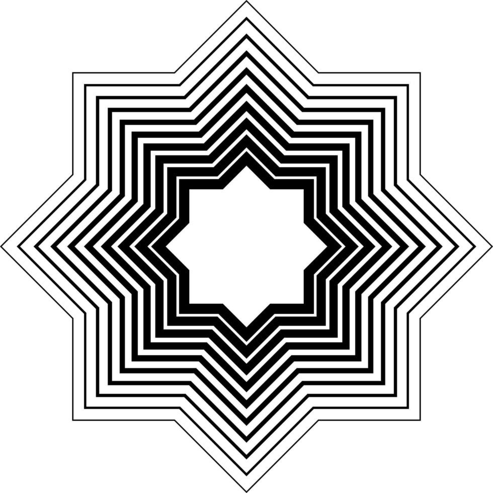 abstraktes schwarzes halbtonelement, linearer stern lokalisiert auf weißem hintergrund. geometrisches Element. vektor