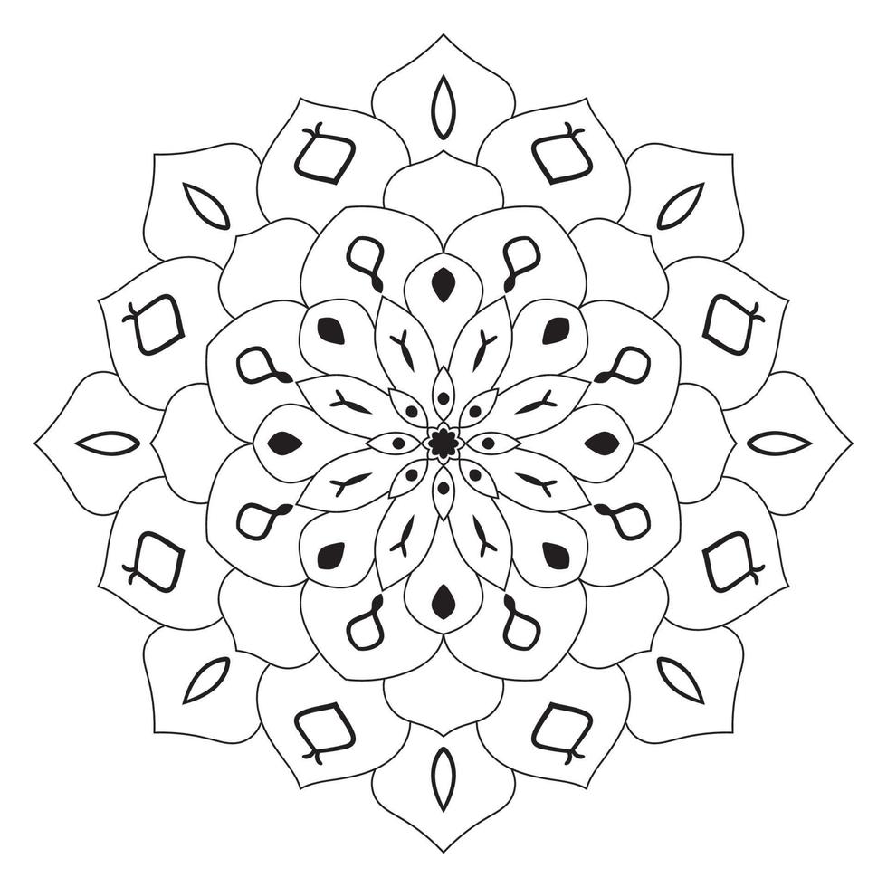 söt mandala. dekorativa runda doodle blomma isolerad på vit bakgrund. geometrisk dekorativ prydnad i etnisk orientalisk stil. vektor