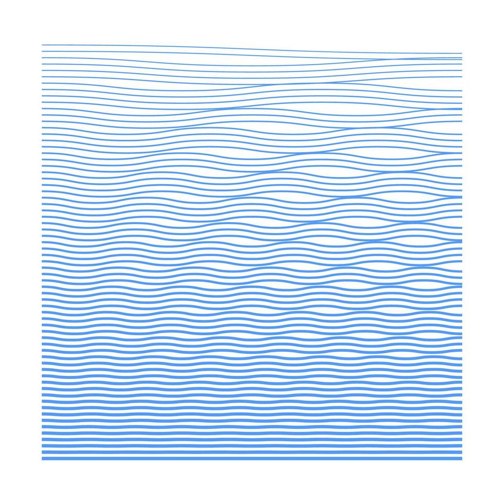 Wellenstruktur. Wassertiefe. dünne linie wellenhintergrund. linearer Halbton. Banner, Karte, Poster. vektor