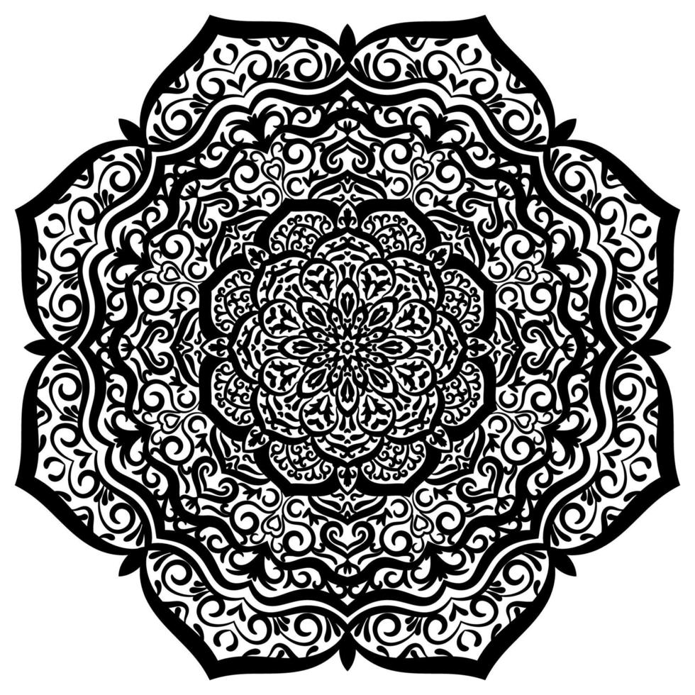 Mandala. dekorative runde gekritzelblume lokalisiert auf weißem hintergrund. geometrisches Kreiselement. vektor