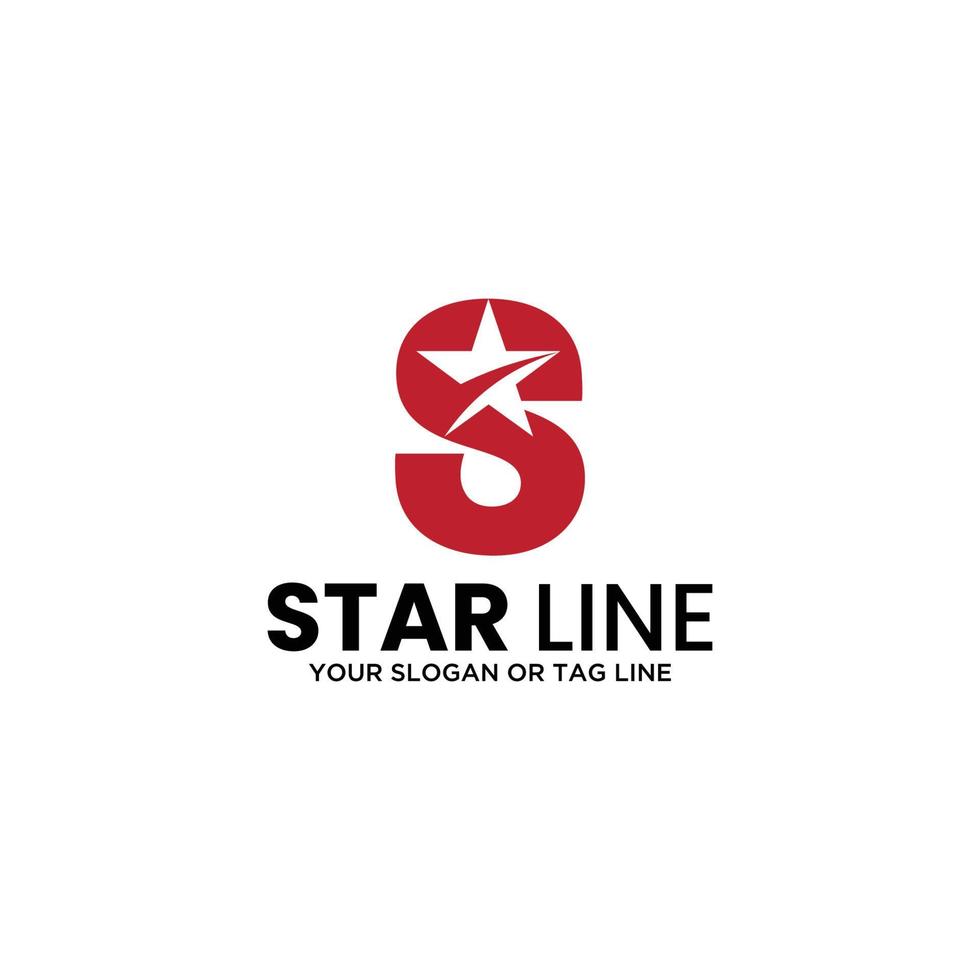 bokstaven s star line logotypdesign vektor