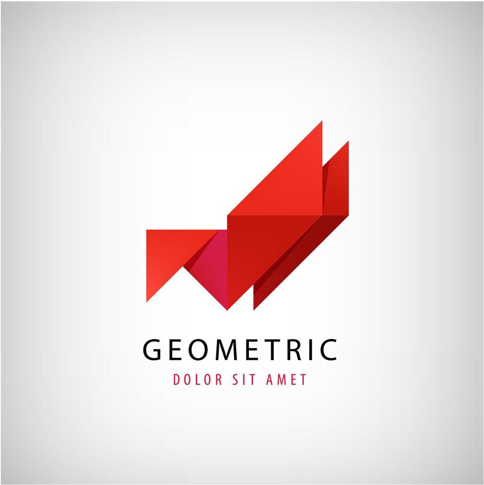 Vektor abstraktes 3D-Origami-Logo, geometrische Origami-Ikone. geschäftskonzept, unternehmensidentitätsdesign