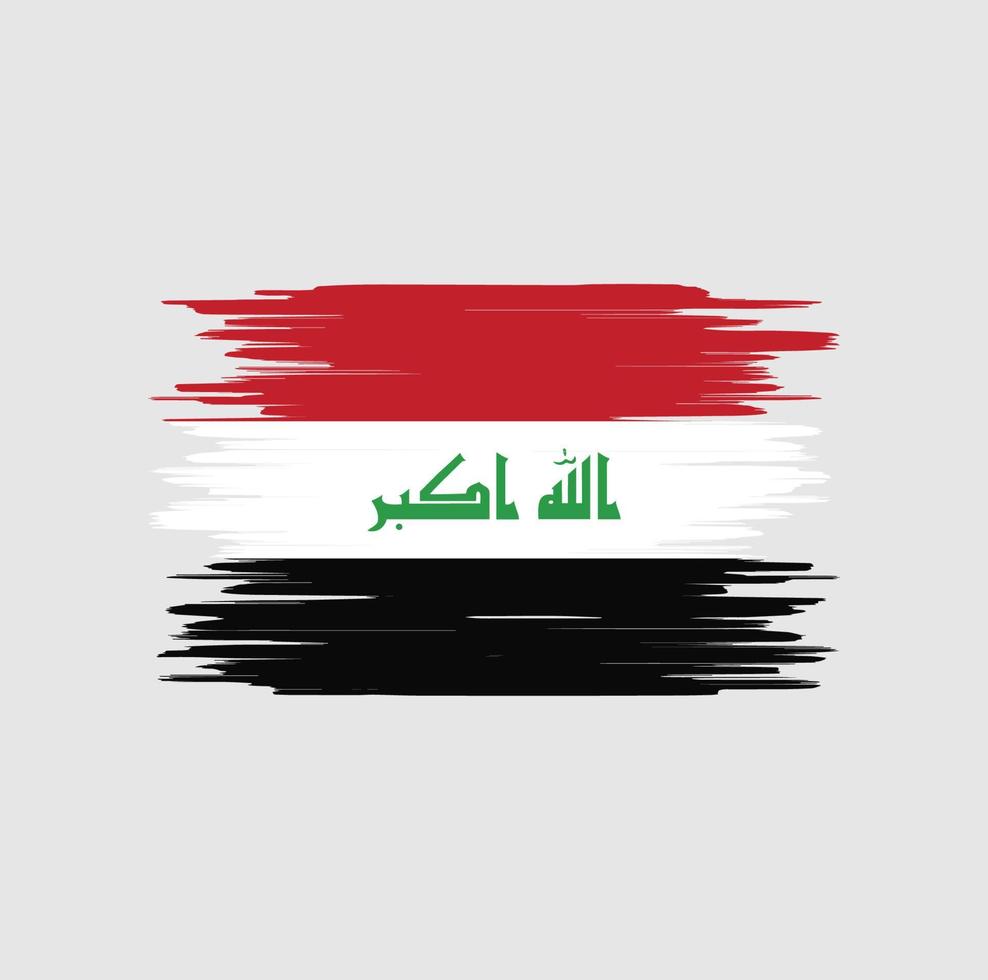 Pinselstrich der Irak-Flagge, Nationalflagge vektor