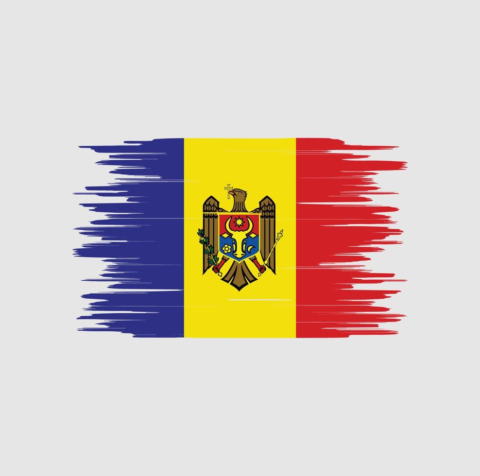 Pinselstrich der moldauischen Flagge, Nationalflagge vektor
