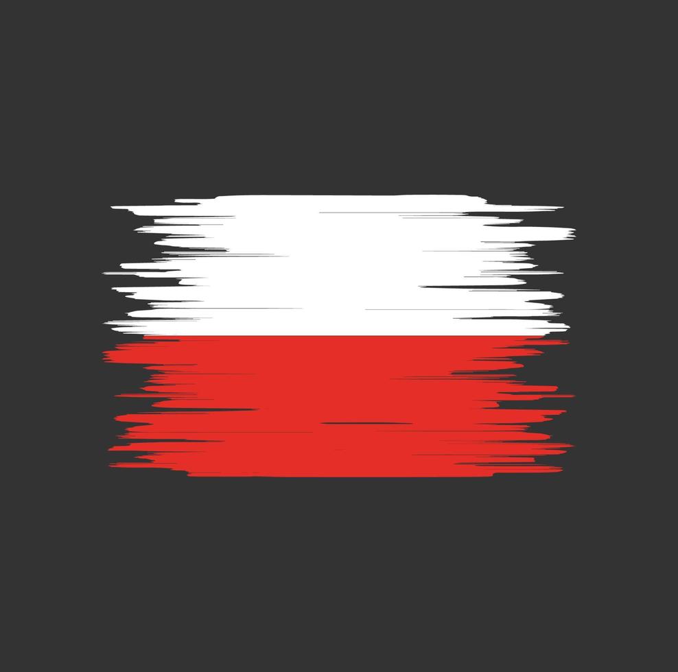 polska flaggan penseldrag, nationalflagga vektor