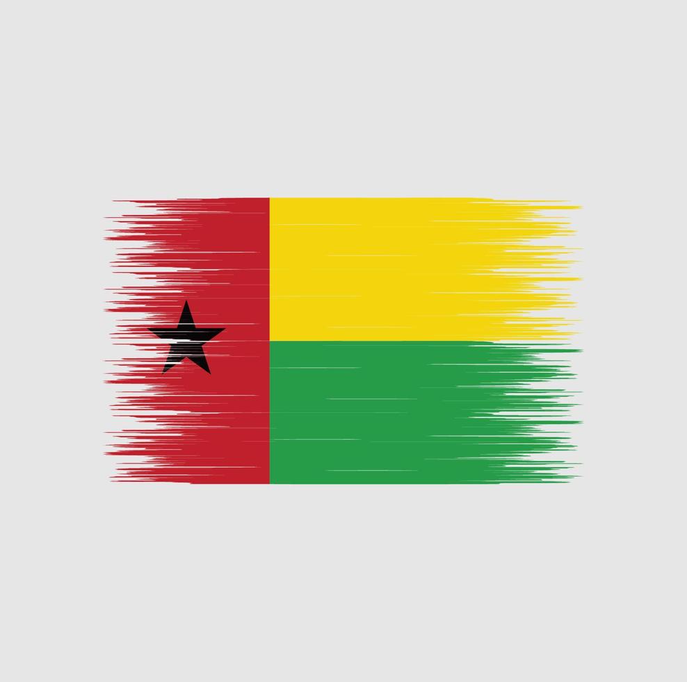 Pinselstrich mit guinea-bissau-flagge, nationalflagge vektor